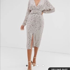 Long sleeve sequin dress